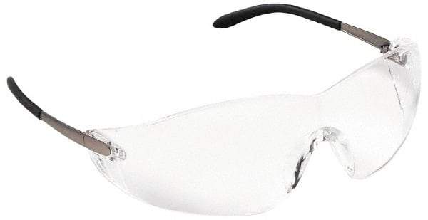 MCR Safety - Clear Lenses, Frameless Safety Glasses - Anti-Fog, Scratch Resistant, Metal Frame, Size Universal, Wrap Around - Industrial Tool & Supply
