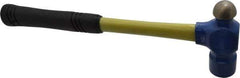 Vaughan Bushnell - 1-1/2 Lb Head Ball Pein Hammer - Fiberglass Handle, 15" OAL, Fiberglass with Cushion Grip - Industrial Tool & Supply