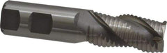 Interstate - 1" Diam, Coarse Pitch, 2" LOC, 3 Flute Cobalt Roughing Square End Mill - Uncoated, 4-1/2" OAL, 1" Shank Diam, Single End, Centercutting - Industrial Tool & Supply