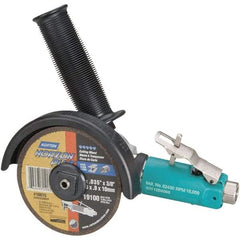 Dynabrade - 4" Wheel Diam, 15,000 RPM, Pneumatic Cutoff & Cutoff-Grinder Tool - Right Angle Handle, 1/4 NPT Inlet - Industrial Tool & Supply