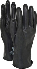 North - Size L (9), 11" Long, 13 mil Thick, Butyl Chemical Resistant Gloves - Smooth Finish, Gauntlet Cuff, Black - Industrial Tool & Supply