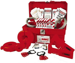 NMC - 32 Piece Valve Lockout Kit - Keyed Differently, Comes in Pouch - Industrial Tool & Supply