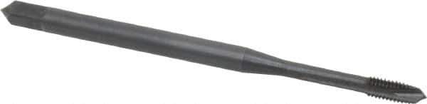 OSG - M3x0.50 Metric Coarse, 3 Flute, Oxide Finish, Vanadium High Speed Steel Spiral Point Tap - Plug Chamfer, Right Hand Thread, 56mm OAL, 5/8" Thread Length, 0.141" Shank Diam, 6H Class of Fit, Series 259 - Exact Industrial Supply