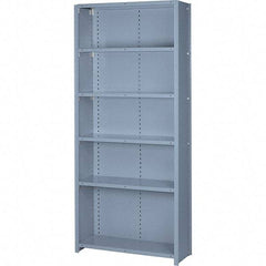 Lyon - 6 Shelf, 900 Lb. Capacity, Closed Shelving Starter Unit - 36 Inch Wide x 18 Inch Deep x 84 Inch High, Gray - Industrial Tool & Supply