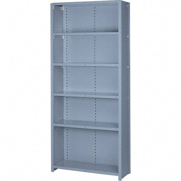 Lyon - 6 Shelf, 600 Lb. Capacity, Closed Shelving Starter Unit - 36 Inch Wide x 24 Inch Deep x 84 Inch High, Gray - Industrial Tool & Supply
