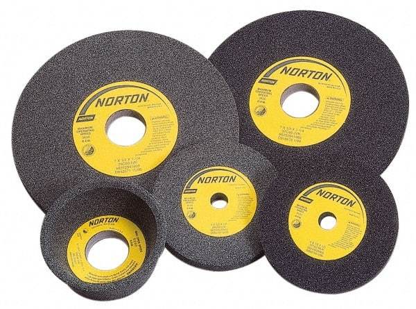 Norton - 7" Diam x 1-1/4" Hole x 1" Thick, I Hardness, 120 Grit Surface Grinding Wheel - Silicon Carbide, Type 1, Fine Grade, 3,600 Max RPM, Vitrified Bond, No Recess - Industrial Tool & Supply