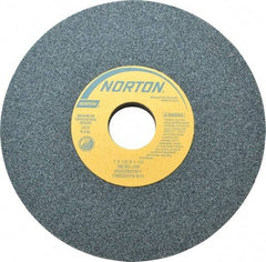 Norton - 7" Diam x 1-1/4" Hole x 1/2" Thick, J Hardness, 60 Grit Surface Grinding Wheel - Silicon Carbide, Type 1, Medium Grade, 3,600 Max RPM, Vitrified Bond, No Recess - Industrial Tool & Supply