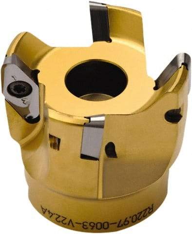 Seco - 2-1/2" Cut Diam, 0.394" Max Depth, 1" Arbor Hole, 4 Inserts, VPGX 2206 Insert Style, Indexable Copy Face Mill - 27,000 Max RPM, 2-1/4 High, Through Coolant - Industrial Tool & Supply