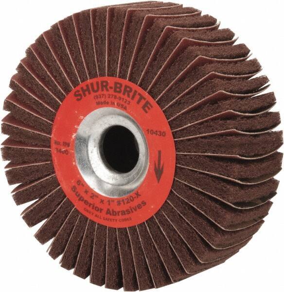 Superior Abrasives - 6" Diam, 120 Grit Aluminum Oxide Duplex Wheel - 1" Hole, 2" Wide, Coated, Fine Grade, 4,500 Max RPM - Industrial Tool & Supply