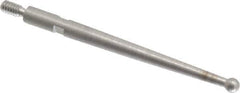 SPI - 0.078" Ball Diam, Steel, Ball Test Indicator Contact Point - 1-5/16" Contact Point Length, Use with Starrett Test Indicators - Industrial Tool & Supply
