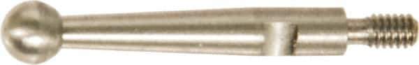 SPI - 1/8" Ball Diam, Steel, Ball Test Indicator Contact Point - 1-1/2" Contact Point Length, Use with Teclock Test Indicators - Industrial Tool & Supply