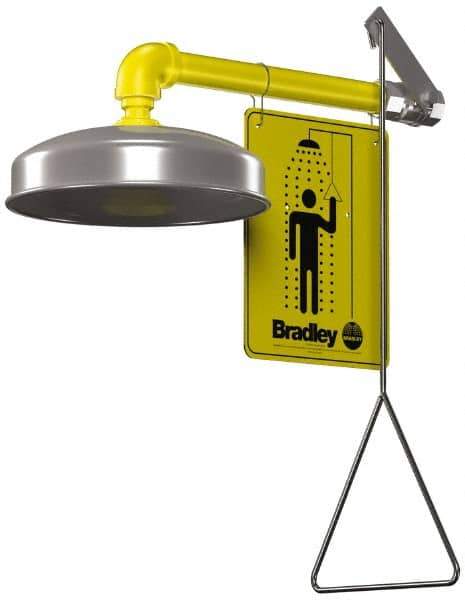 Bradley - Plumbed Drench Showers Mount: Horizontal Shower Head Material: Plastic with Stainless Steel - Industrial Tool & Supply
