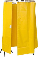 Bradley - 145" Wide x 70" High, Vinyl Plumbed Wash Station Shower Curtain - Includes Curtain Rail & Mounting Bracket - Industrial Tool & Supply