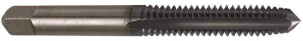 Cleveland - 3/8-16 UNC 2B 4 Flute TiCN Finish High Speed Steel Straight Flute Standard Hand Tap - Plug, Right Hand Thread, 3/4" Thread Length, H3 Limit, Oversize - Exact Industrial Supply
