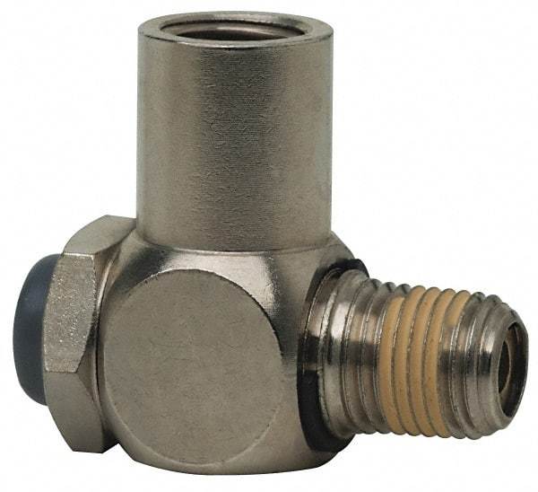 Norgren - 1/2" Female NPT x 1/2" Male NPT Tamper Resistant Flow Control Valve - 5 to 150 psi, Needle Valve & Brass Material - Industrial Tool & Supply