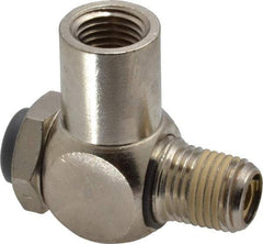 Norgren - 1/4" Female NPT x 1/4" Male NPT Tamper Resistant Flow Control Valve - 5 to 150 psi, Needle Valve & Brass Material - Industrial Tool & Supply