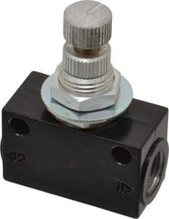 Norgren - 1/8" NPT Inlet x 1/8" NPT Outlet In-Line Flow Control Valve - 15 to 145 psi, Needle Valve & Aluminum Material - Industrial Tool & Supply
