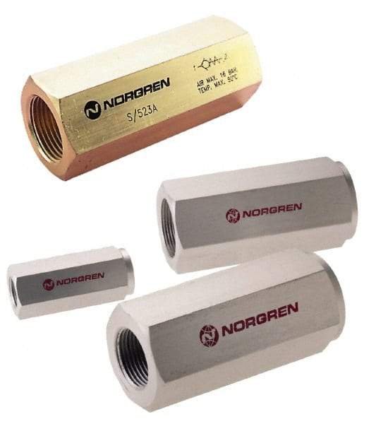 Norgren - 1-1/2" NPT High Flow Air Fuse - 0 to 232 psi, Shutoff Valve & Aluminum Material - Industrial Tool & Supply