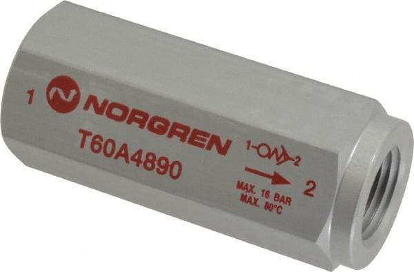 Norgren - 1/2" NPT Low Flow Air Fuse - 0 to 232 psi, Shutoff Valve & Aluminum Material - Industrial Tool & Supply