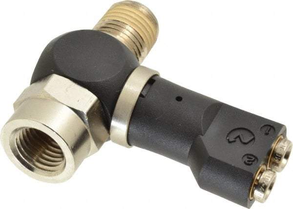 Norgren - 5/32" Tube x 1/4" NPTF Pressure Sensor Fitting Valve - 0 to 145 psi & Brass Material - Industrial Tool & Supply