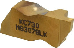 Kennametal - 3078NG K Grade KC730, 1.98mm Cutting Width Carbide Grooving Insert - 2.39mm Max Depth of Cut, Left Hand, 0.19mm Corner Radius, TiN Finish - Industrial Tool & Supply