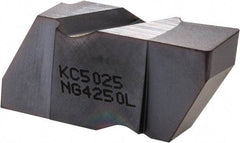 Kennametal - 4250NG Grade KC5025, 6.35mm Cutting Width Carbide Grooving Insert - 6.35mm Max Depth of Cut, Left Hand, 0.57mm Corner Radius, TiAlN Finish - Industrial Tool & Supply