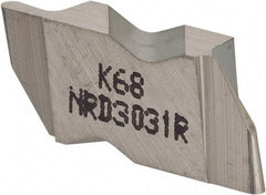 Kennametal - 3031NRD Grade K68, 1.58mm Cutting Width Carbide Grooving Insert - 3.18mm Max Depth of Cut, Right Hand, 0.79mm Corner Radius, Uncoated - Industrial Tool & Supply