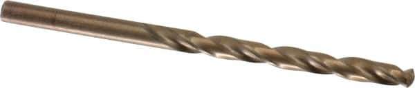Triumph Twist Drill - 3/16" 135° Cobalt Jobber Drill - Oxide/Gold Finish, Right Hand Cut, Spiral Flute, Straight Shank, 3-1/2" OAL, Split Point - Industrial Tool & Supply