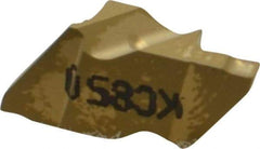 Kennametal - 2062NG K Grade KC850, 1.58mm Cutting Width Carbide Grooving Insert - 2.79mm Max Depth of Cut, Left Hand, 0.19mm Corner Radius, TiC/TiCN/TiN Finish - Industrial Tool & Supply