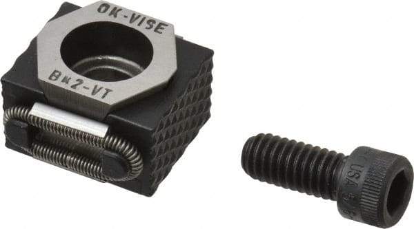 Mitee-Bite - 5,500 Lb Holding Force Single Vise Wedge Clamp - 1.06" Wide x 0.83" Deep x 0.59" High Base, 48 to 52 HRC, 1.06 to 1.22" Jaw Spread, 30 Lb/Ft Torque, 5/16-18 Screw Thread - Industrial Tool & Supply
