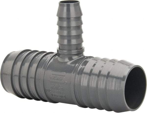 Value Collection - 1-1/2 x 1-1/2 x 3/4" Barb, Multiple Barbed Tube Reducing Tee - PVC, Male - Industrial Tool & Supply