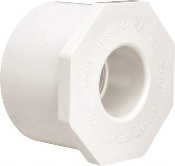 Value Collection - 3 x 1-1/4" PVC Plastic Pipe Bushing - Schedule 40, Spig x Slip End Connections - Industrial Tool & Supply