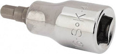 SK - 3/8" Drive, 3/16" Hex Bit Socket - 1-11/16" OAL, Tamper Resistant - Industrial Tool & Supply