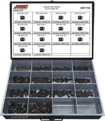 Value Collection - 500 Piece, 5/16 to 1/2, Steel Set Screw Assortment - Socket Cap Head, Hex Socket Drive, 1 to 3/4" Long - Industrial Tool & Supply