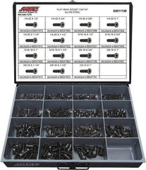 Value Collection - 360 Piece Steel Socket Head Cap Screws - 1/4 to 1/2 Thread - Industrial Tool & Supply