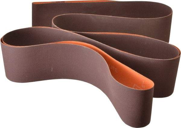 Norton - 3" Wide x 132" OAL, 320 Grit, Aluminum Oxide Abrasive Belt - Aluminum Oxide, Extra Fine, Coated, J Weighted Cloth Backing, Series R245 - Industrial Tool & Supply