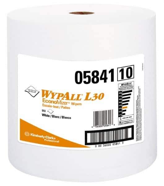 WypAll - L30 Dry General Purpose Wipes - Jumbo Roll, 13-1/4" x 12-3/8" Sheet Size, White - Industrial Tool & Supply