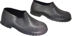 Dunlop Protective Footwear - Men's 8-9 Rain & Cold Resistant Overshoes - 4" High, Plain Toe, Nonslip & Cleated Sole, PVC Upper, Black - Industrial Tool & Supply