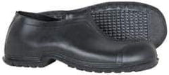 Dunlop Protective Footwear - Men's 10-11 Rain & Cold Resistant Overshoes - 4" High, Plain Toe, Nonslip & Cleated Sole, PVC Upper, Black - Industrial Tool & Supply