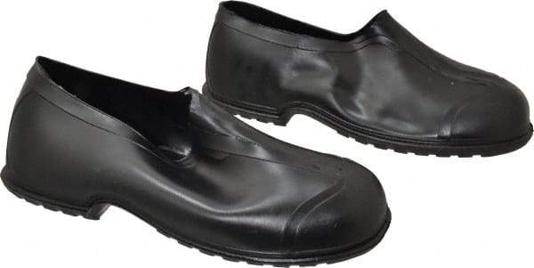 Dunlop Protective Footwear - Men's 12-13 Rain & Cold Resistant Overshoes - 4" High, Plain Toe, Nonslip & Cleated Sole, PVC Upper, Black - Industrial Tool & Supply