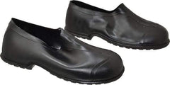 Dunlop Protective Footwear - Men's 12-13 Rain & Cold Resistant Overshoes - 4" High, Plain Toe, Nonslip & Cleated Sole, PVC Upper, Black - Industrial Tool & Supply