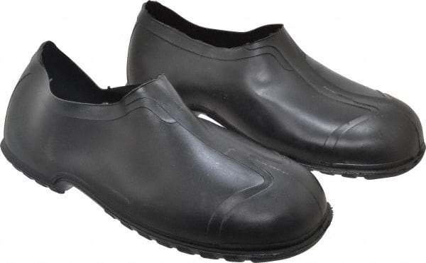 Dunlop Protective Footwear - Men's 14-15 Rain & Cold Resistant Overshoes - 4" High, Plain Toe, Nonslip & Cleated Sole, PVC Upper, Black - Industrial Tool & Supply