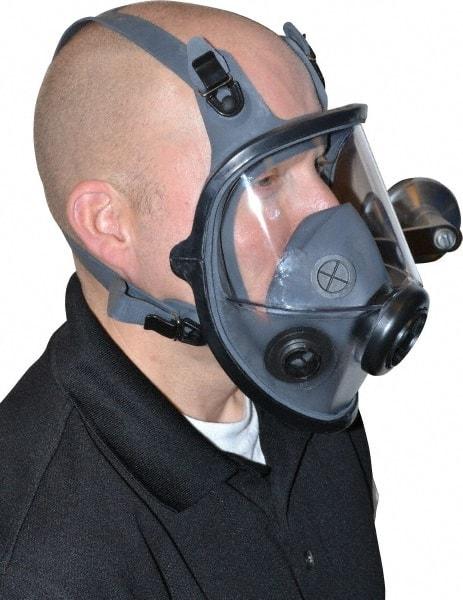 North - Series 5400, Size S Full Face Respirator - 4-Point Suspension, Threaded Connection - Industrial Tool & Supply