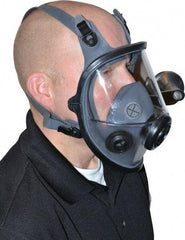 North - Series 5400, Size S Full Face Respirator - 4-Point Suspension, Threaded Connection - Industrial Tool & Supply