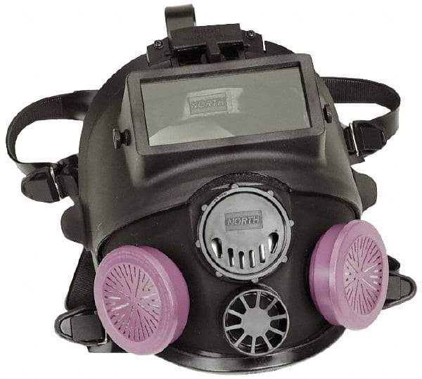 North - Series 7600W, Size M/L Full Face Welding Respirator - 5-Point Suspension, Threaded Connection - Industrial Tool & Supply