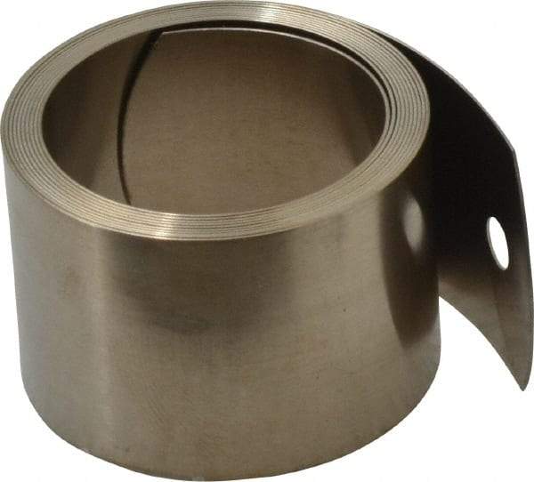 Gardner Spring - 0.014" Thick x 43" Long, 7 Lb Capacity Constant Force Spring - 1" Wide, 1.19" ID of Reflection, 2.14" Initial Extension, 0.187" End Hole Diam - Industrial Tool & Supply