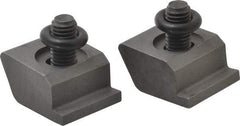 Mitee-Bite - 1/2-13 Screw Thread, 1-1/2" Wide x 3/8" High, Serrated Steel Machinable Style Screw Mount Toe Clamp - 12,000 Lb Holding Force, 108.3 Lb Ft Torque, 0.77" Long Extension, 0.075" Throw, 2 Clamps in Package - Industrial Tool & Supply