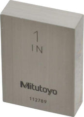 Mitutoyo - 1" Rectangular Steel Gage Block - Accuracy Grade 0, Includes Certificate of Inspection - Industrial Tool & Supply