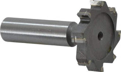 Made in USA - 1-3/8" Diam x 1/4" Face Width, Carbide-Tipped, 8 Teeth, Shank Connection Woodruff Keyseat Cutter - Uncoated, 2-1/4" OAL x 1/2" Shank, Straight Teeth, ANSI 811, Old Standard 22 - Industrial Tool & Supply