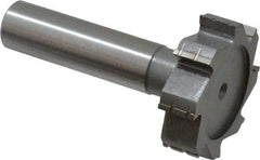 Made in USA - 1-3/8" Diam x 3/8" Face Width, Carbide-Tipped, 8 Teeth, Shank Connection Woodruff Keyseat Cutter - Uncoated, 2-3/8" OAL x 1/2" Shank, Straight Teeth, ANSI 1211, Old Standard F - Industrial Tool & Supply